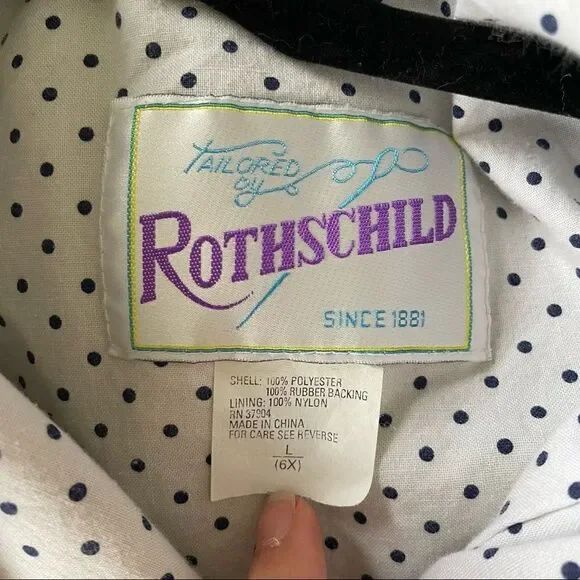 Rothschild Vintage 1980s 80s Edwardian Girls Dress Coat Size Large Blue Hooded